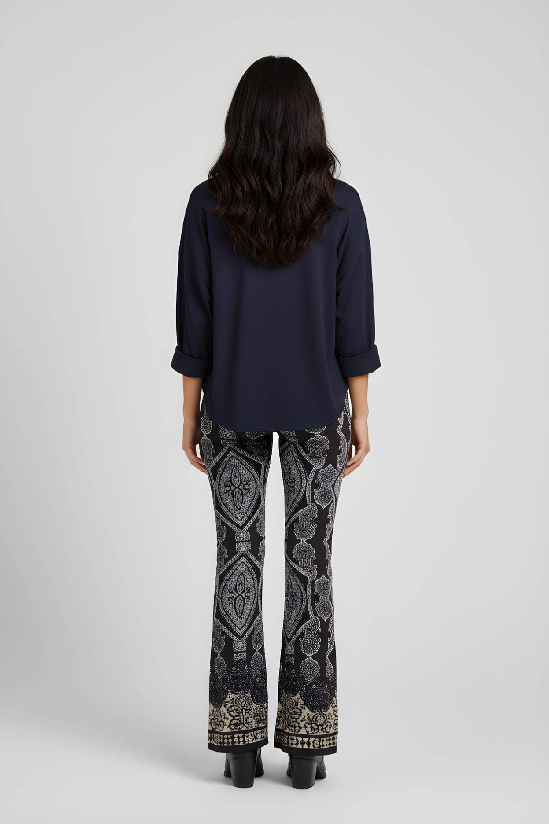 Printed Flare Cotton Pants
