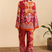 Loose Printed Shirt and Pants Set