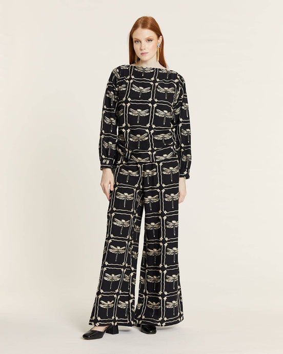 Dragonfly Embroidery Pants