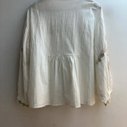 Bohemian and Bordered Cotton Blouse