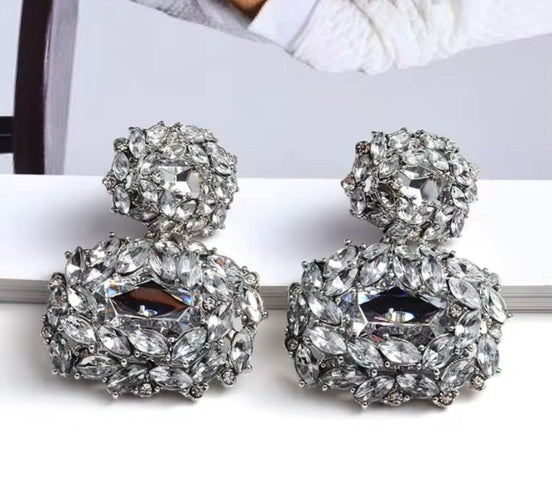 Silver Crystal Earrings
