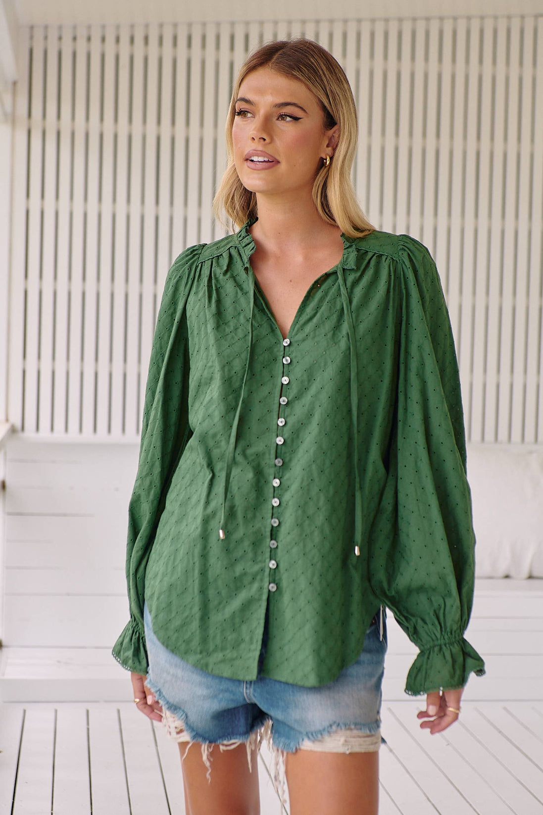 Embroidery Pine Blouse