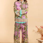 Loose Printed Shirt and Pants Set