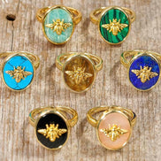 Natural Stone Bee Ring