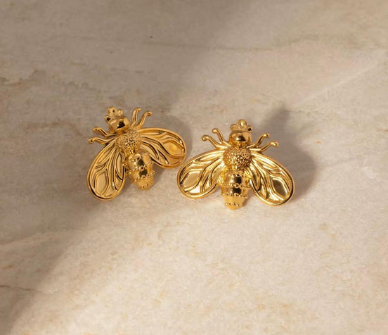 Bees Gold Earrings