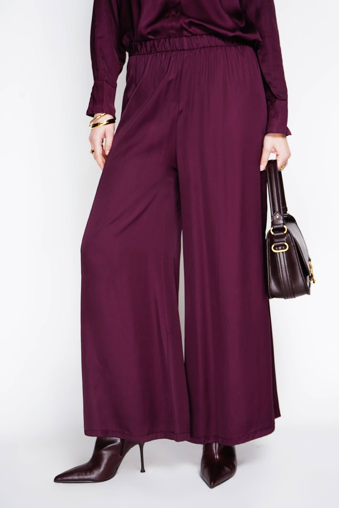 Wine Satin Set
