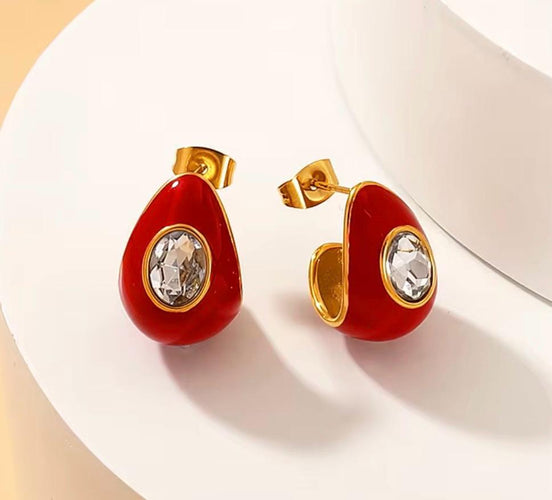Waterdrop Enamel Earrings