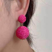 Ball Rafia Earrings