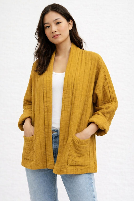 Quilted Jacket in Cotton Gauze