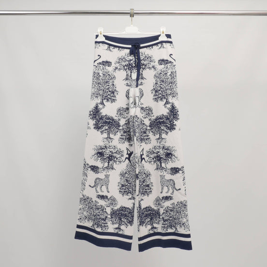 Fluid Jungle Print Knit Trousers