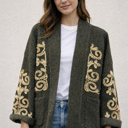 Open Cardigan Embroidered