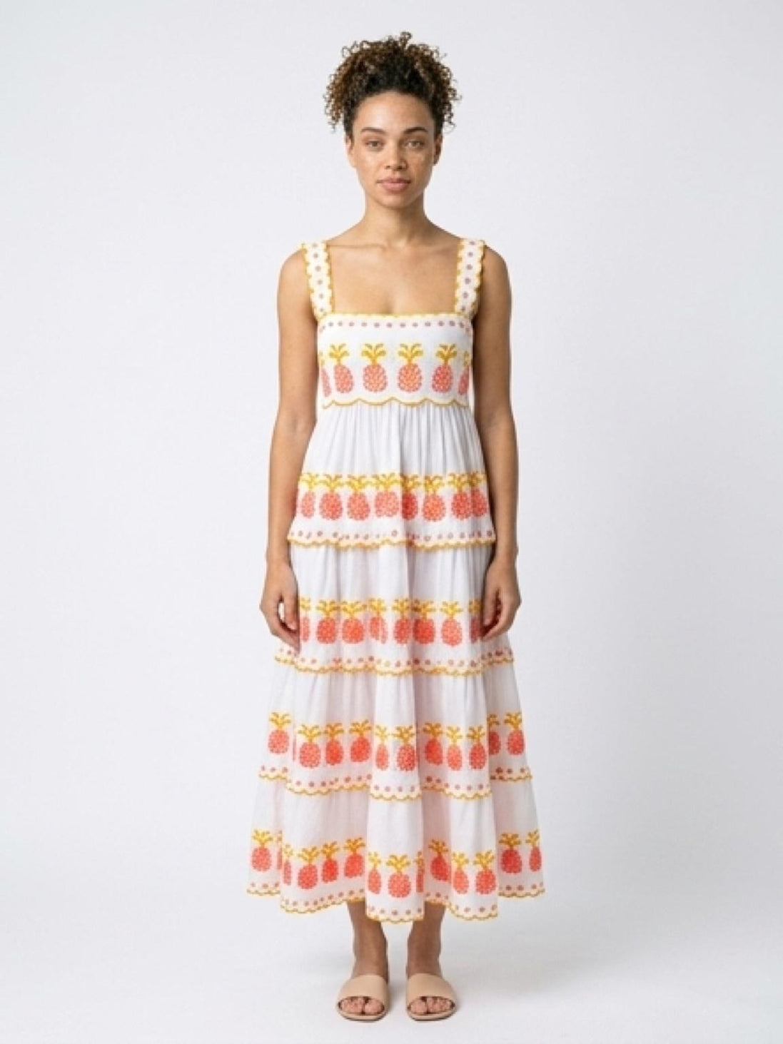 Pineapple Embroidery Dress