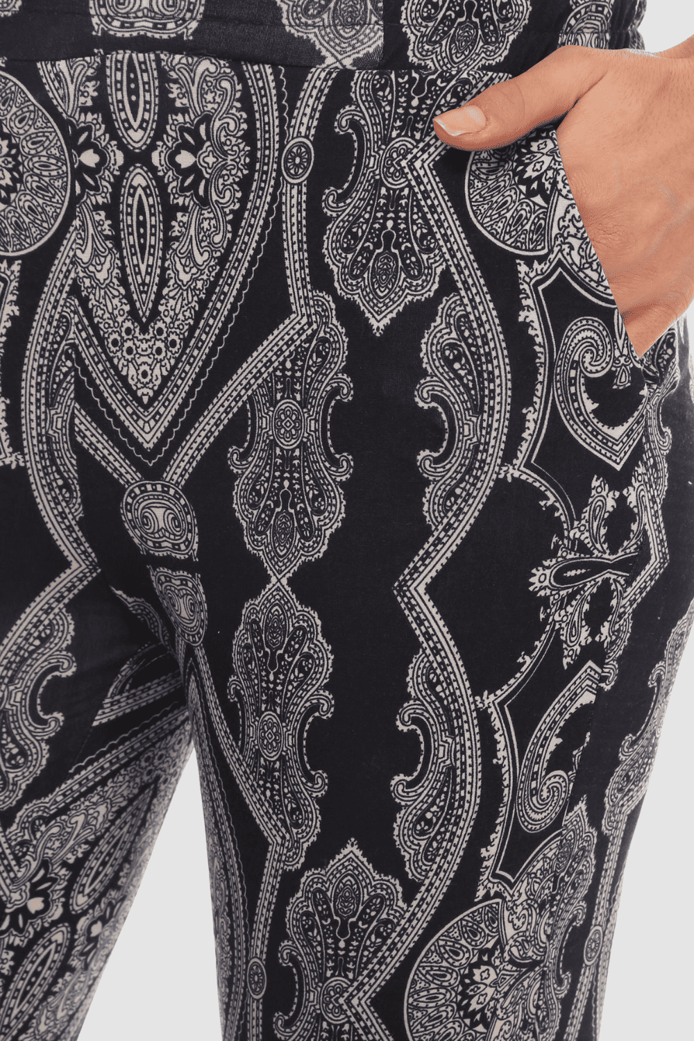 Printed Flare Cotton Pants