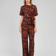Blouse and Pants Set Burgundy