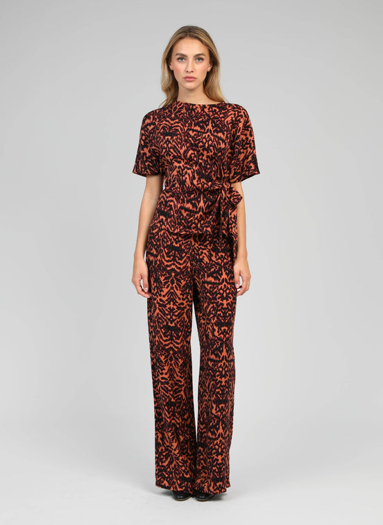 Blouse and Pants Set Burgundy