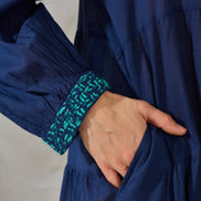 Navy Trimmed Maxi Dress