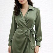 Satin Wrap Dress