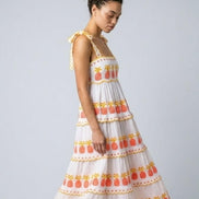Pineapple Embroidery Dress