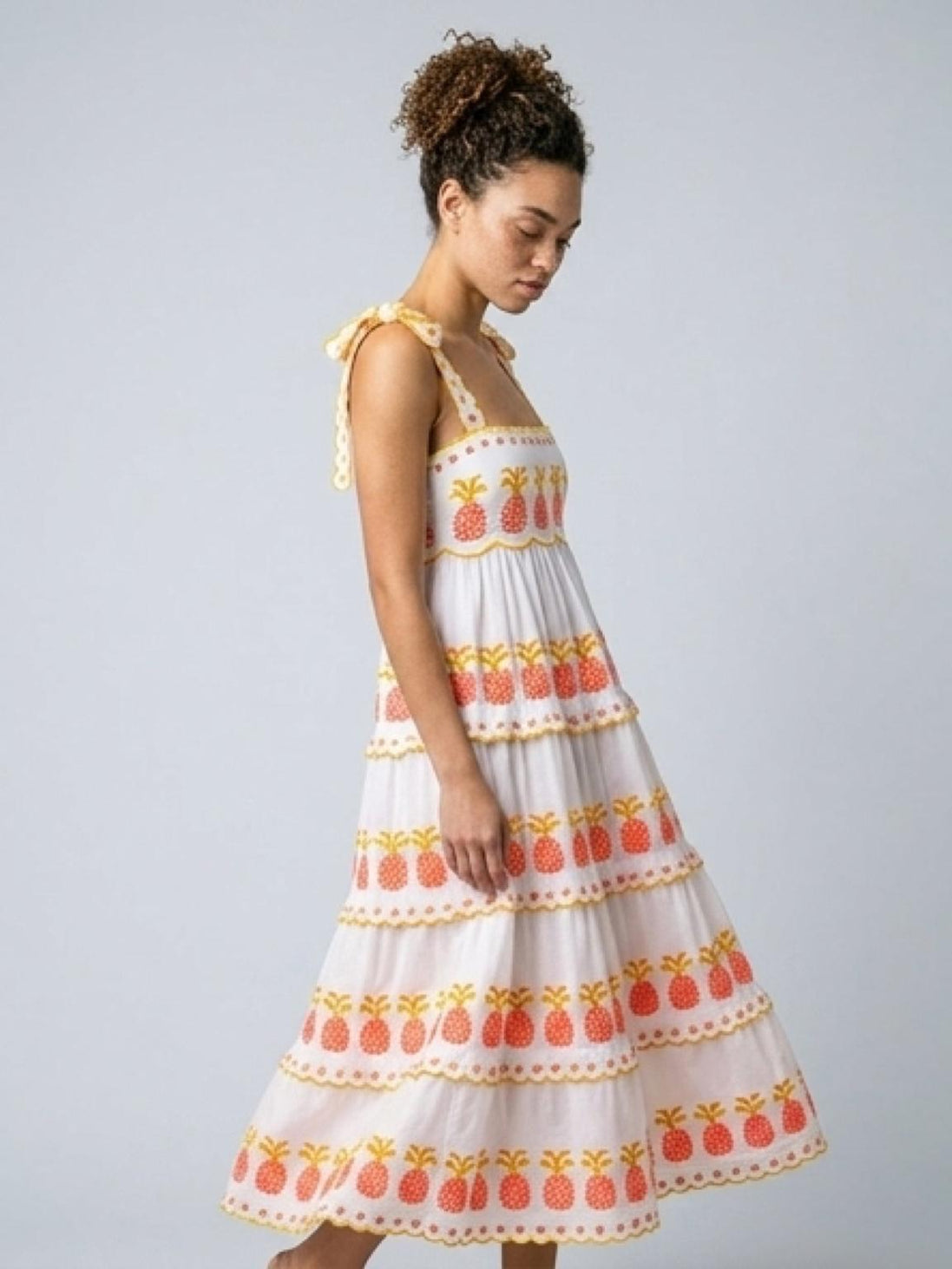 Pineapple Embroidery Dress
