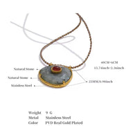Grey Natural Stone Necklace