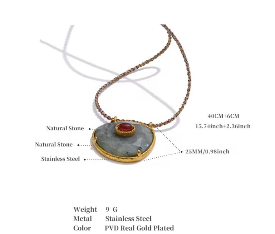 Grey Natural Stone Necklace