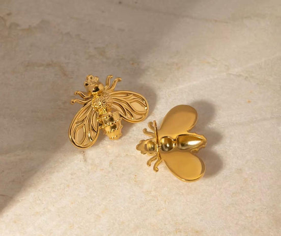 Bees Gold Earrings