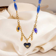 Ocean Blue Necklace with charms