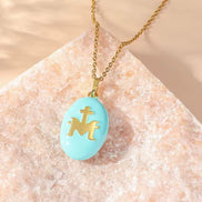 Virgin Mary Enamel Necklace