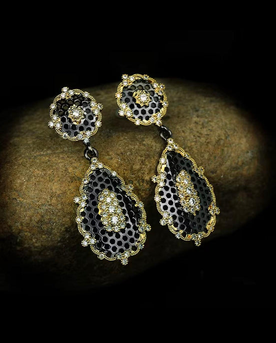 Black Gun Plated Earrings