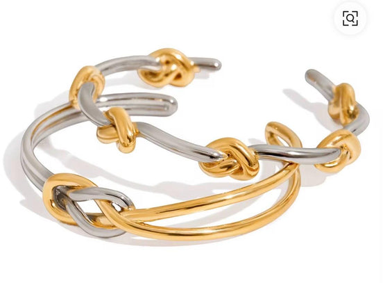Gold & Silver Knot Bangle