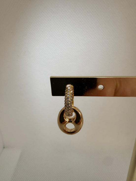 Gold Diamond Hoop with Gold Nose