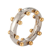 Gold and Silver Beaded Ring
