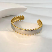 Gold and Silver Beaded Bangle