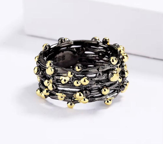 Gun Plated Nest Ring