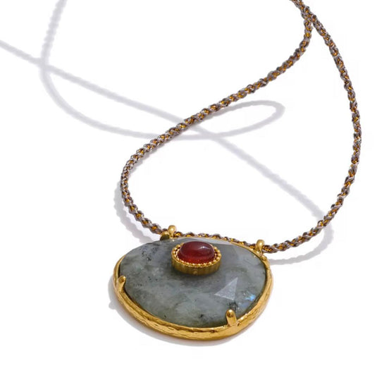 Grey Natural Stone Necklace