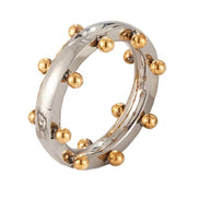 Gold and Silver Beaded Ring