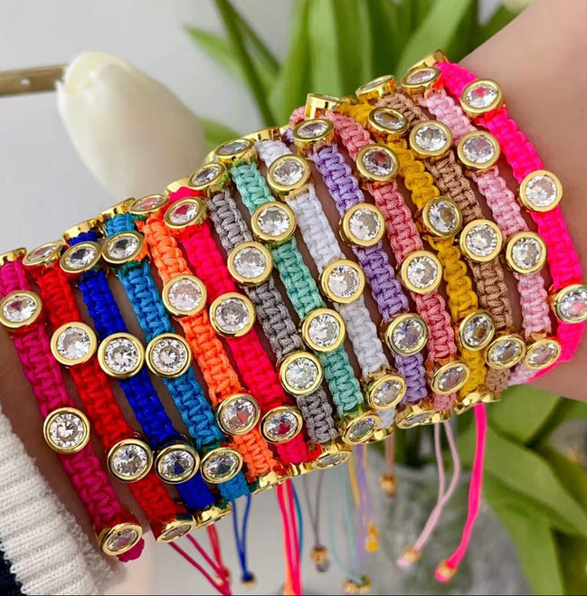 Macrame Bracelet with Sparkly Beads