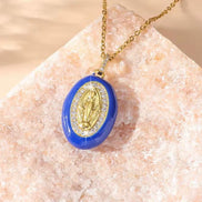 Virgin Mary Enamel Necklace