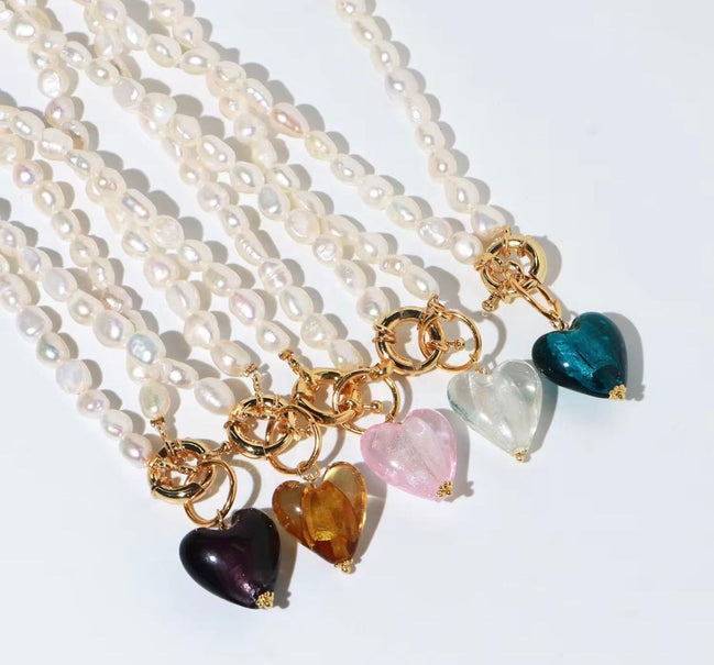 Freshwater Pearl & Heart Necklace