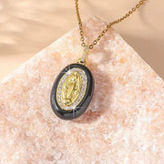 Virgin Mary Enamel Necklace