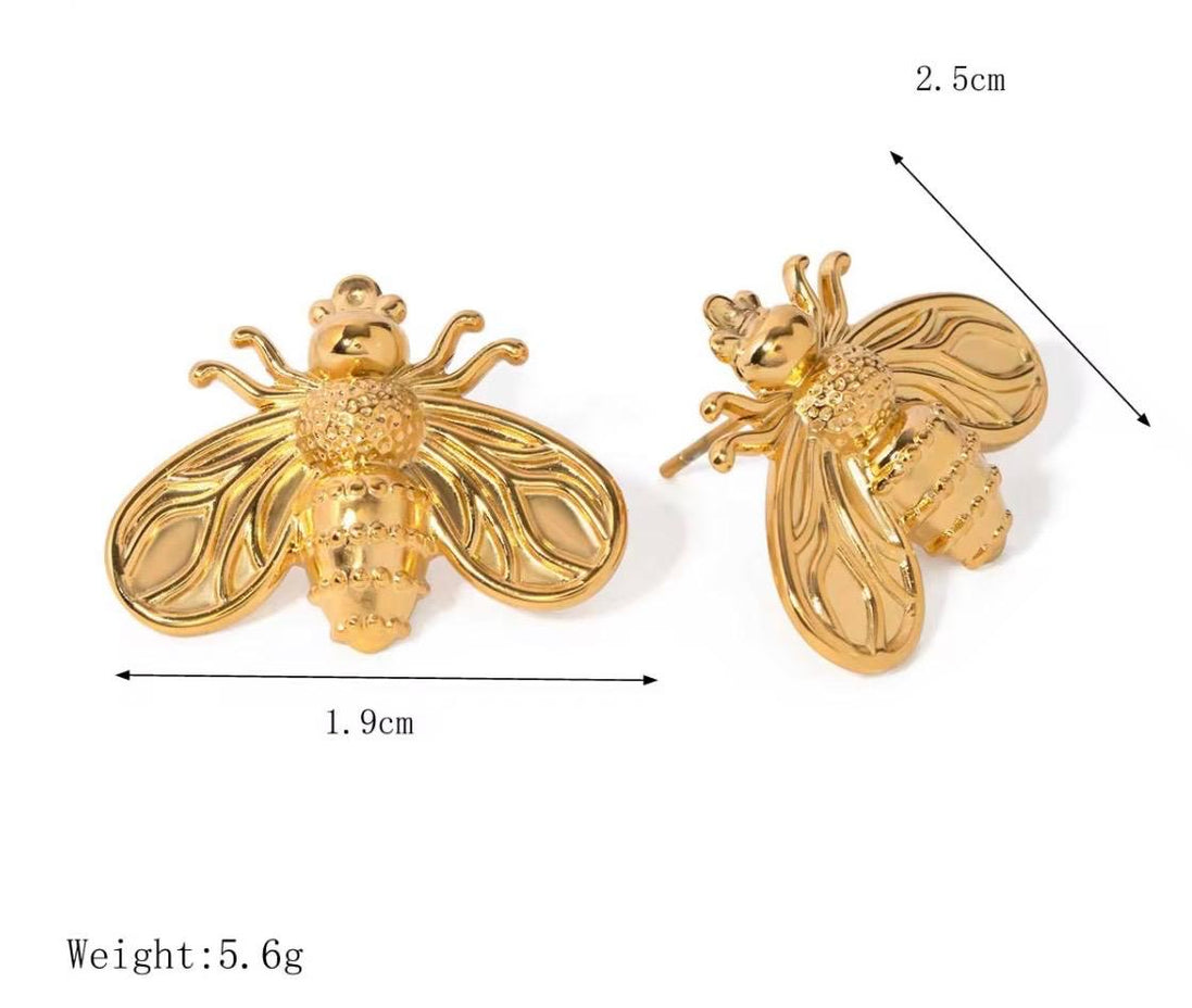 Bees Gold Earrings