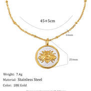 Bee Charm Gold Chain Necklace