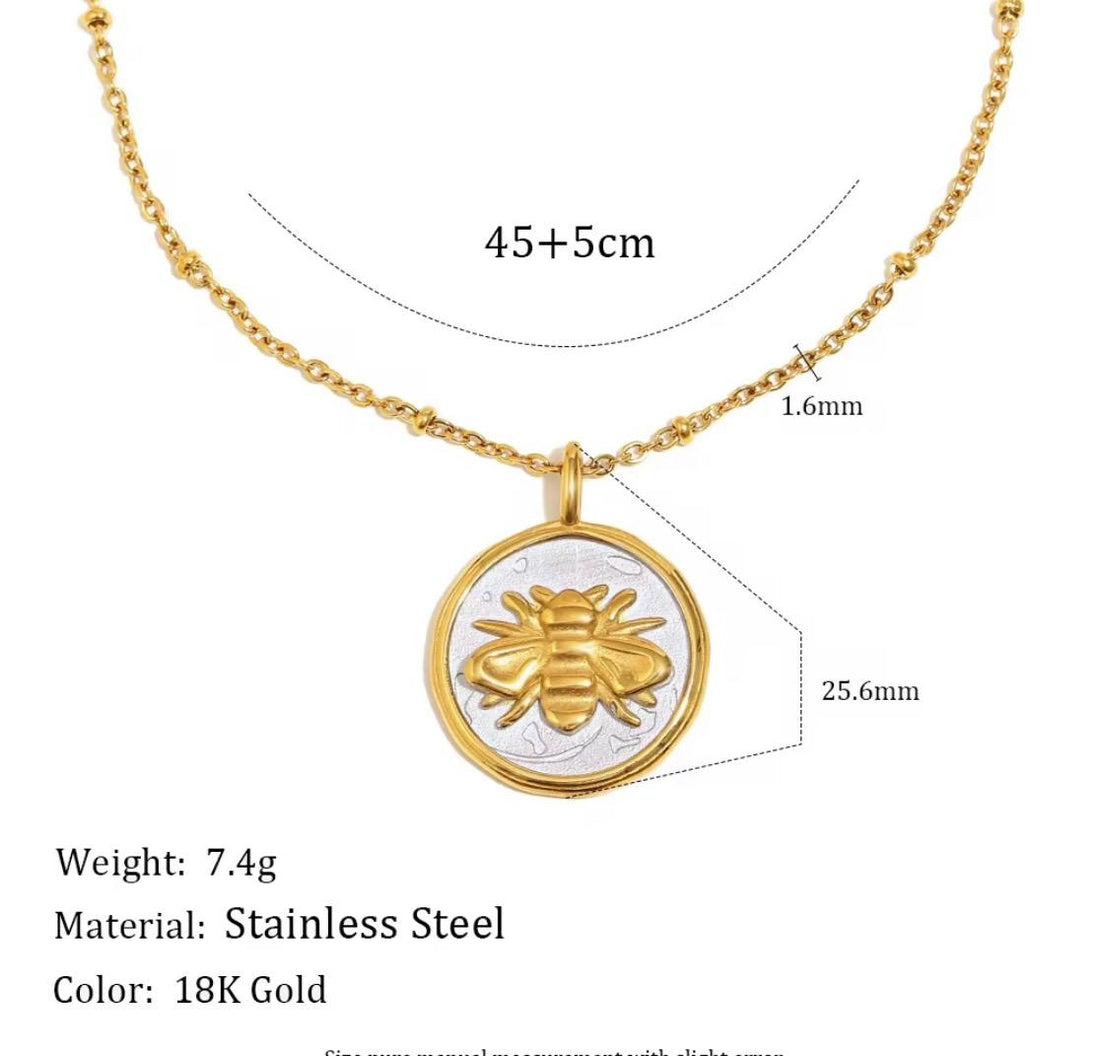 Bee Charm Gold Chain Necklace