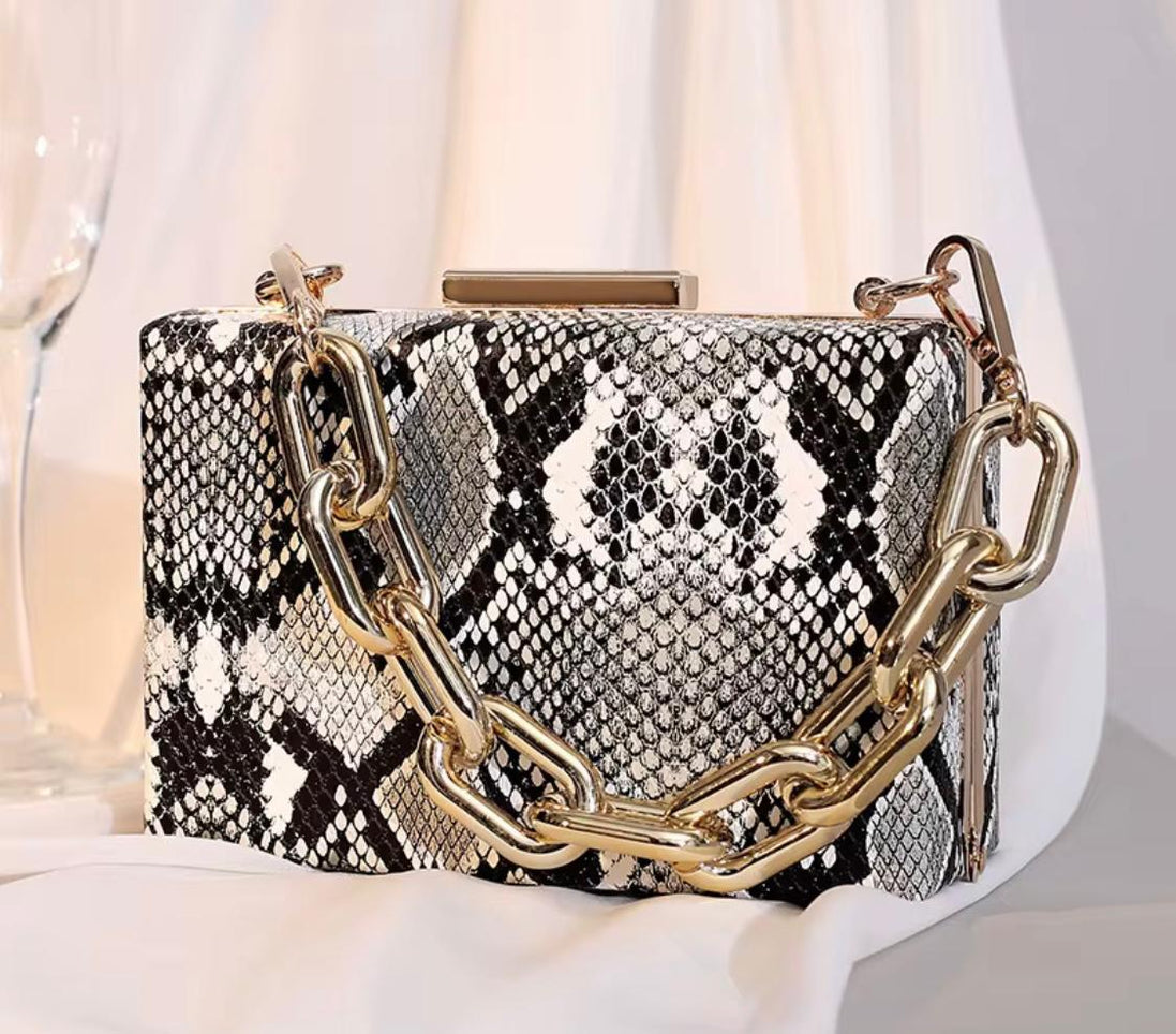 Snake Pattern Handbag & Clutch
