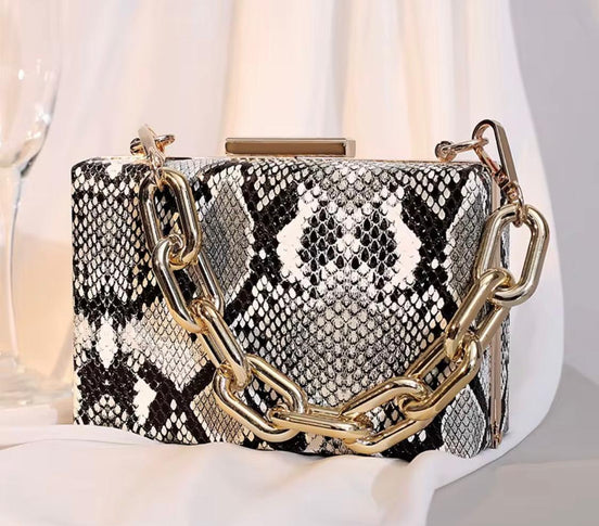 Snake Pattern Handbag & Clutch