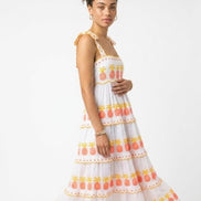 Pineapple Embroidery Dress
