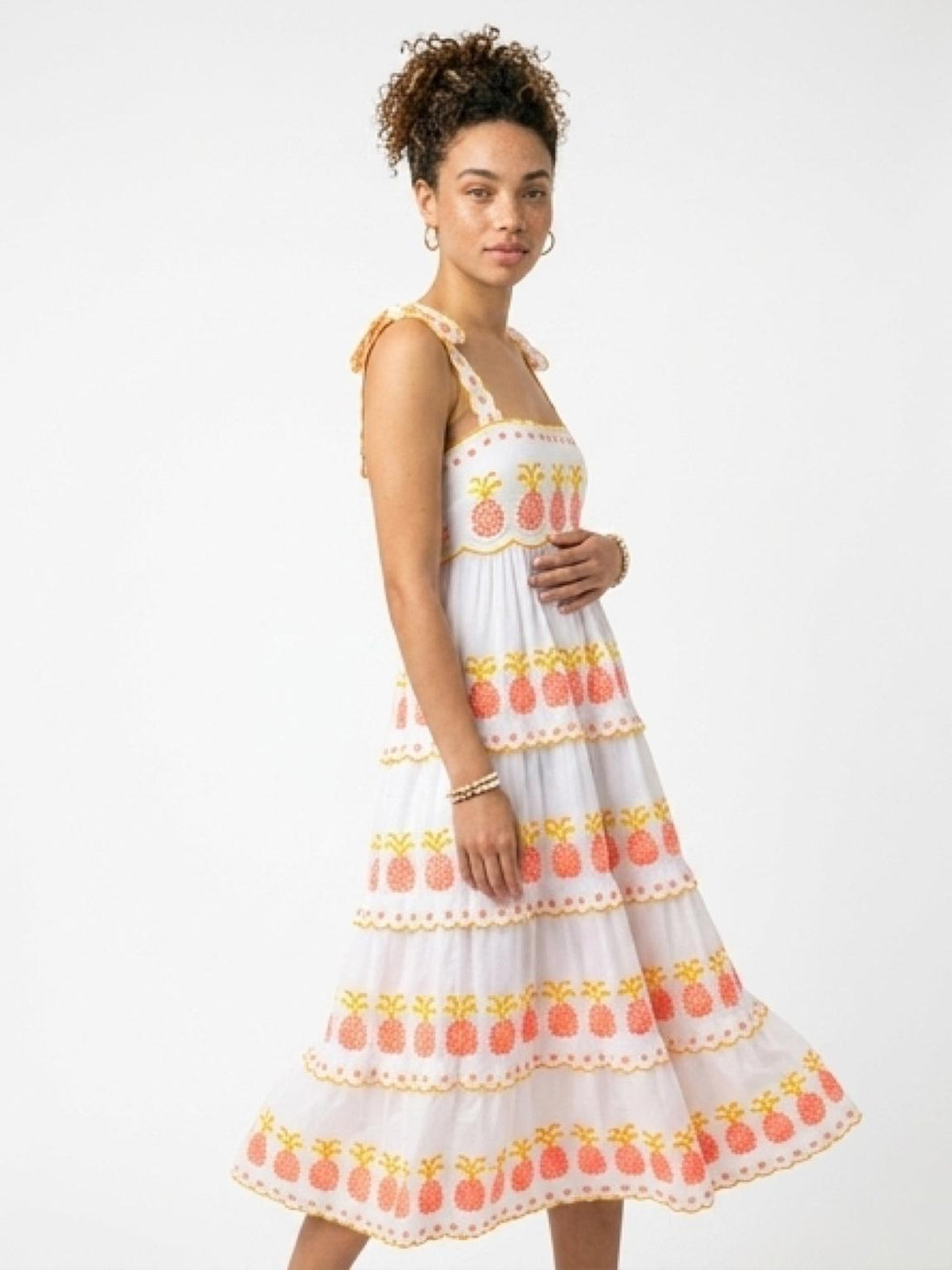 Pineapple Embroidery Dress