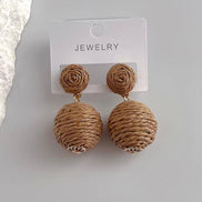 Ball Rafia Earrings