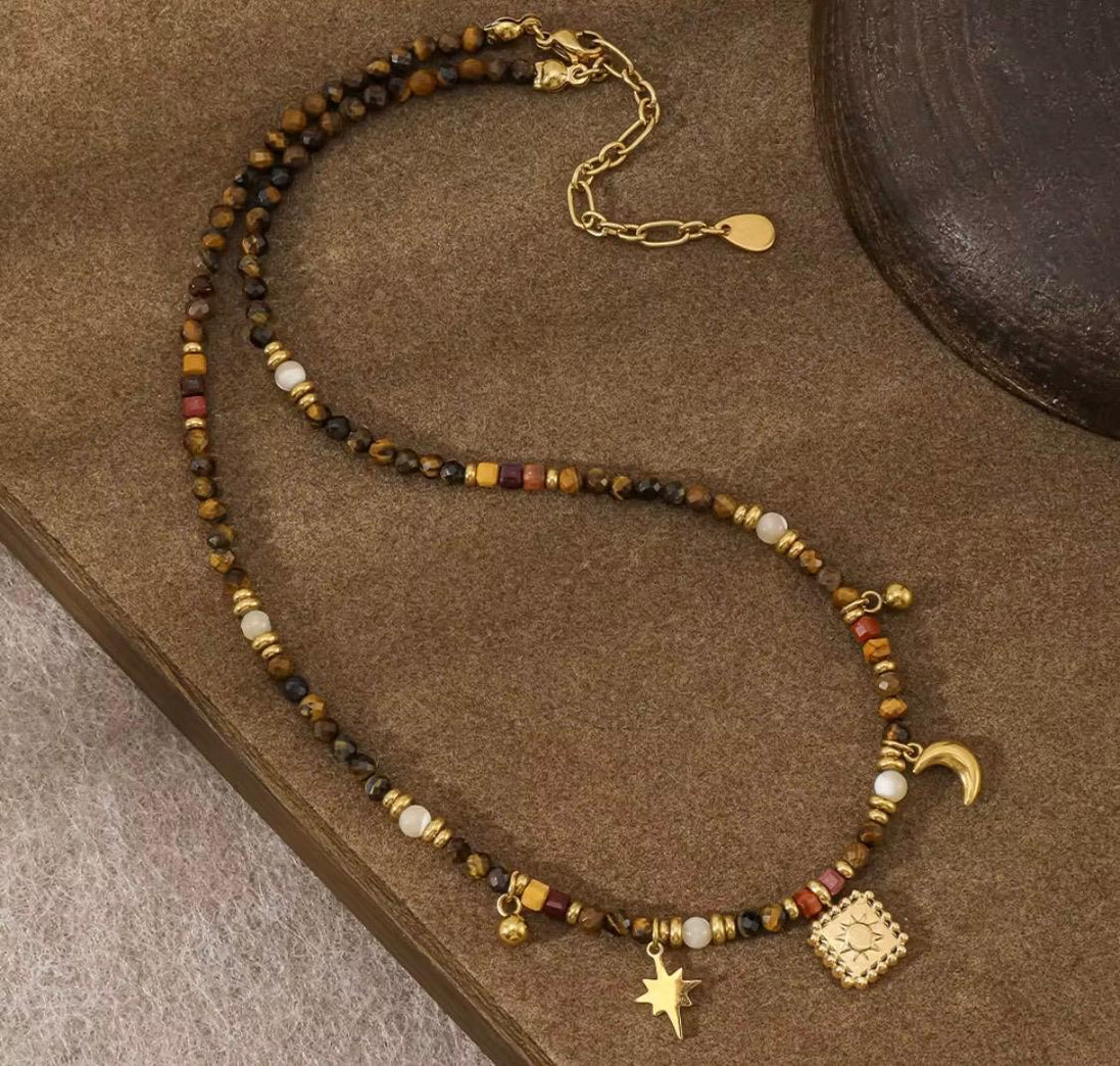 Natural Stone Beaded Necklace