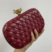 Woven Leather Hard Clutch